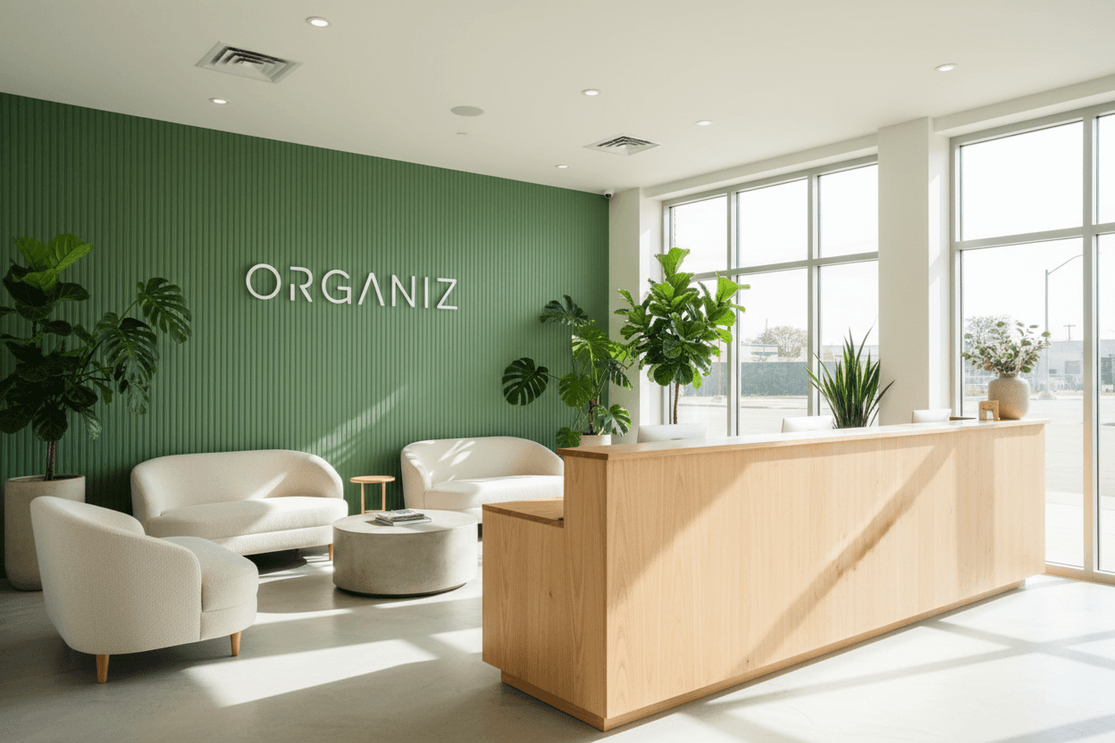 Modern reception area at Organiz Nail Bar